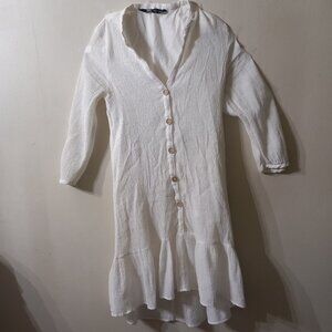 SOLD - Zara white crepe dress - Small